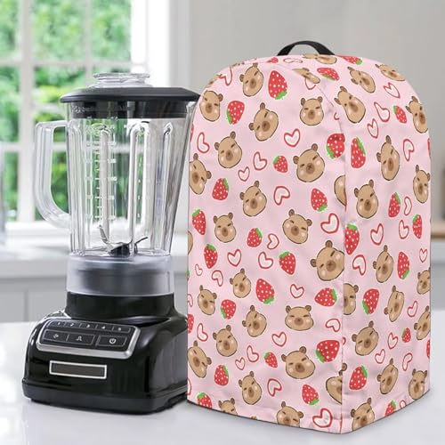 ZIATUBLES Staubschutz für Mixer mit Griff, spritzwassergeschützt, für Küchengeräte, staubdichte Abdeckung für Küchengeräte mit Erdbeerliebe von ZIATUBLES