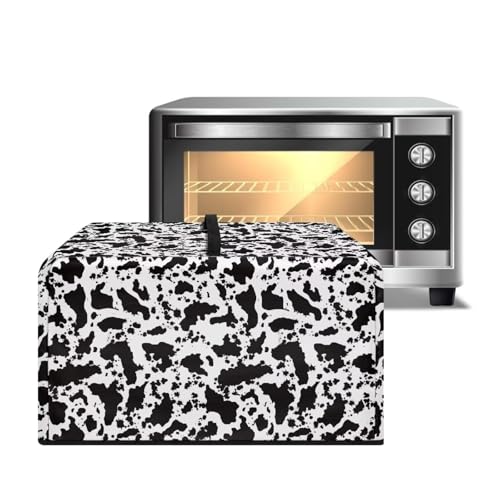 ZIATUBLES Staubschutz mit Kuhdruck für Mikrowelle, tragbare Arbeitsplatte, Mikrowelle, schmutzabweisend, Segeltuch, Luftfritteuse, Toaster, Ofenabdeckungen, L von ZIATUBLES