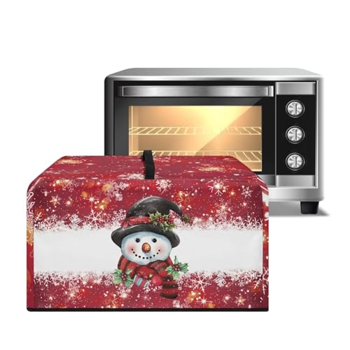 ZIATUBLES Staubschutz mit Weihnachtsschneemann-Schneeflocken-Druck, für Mikrowelle, tragbare Arbeitsplatte, Mikrowelle, schmutzabweisend, Segeltuch, Luftfritteuse, Toaster, Ofenabdeckungen, L von ZIATUBLES
