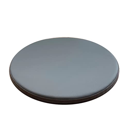 ZIBENE Sitzkissen Rund 30cm, Stuhlkissen 30x30 Ohne BäNder, DüNn Memory-Schaum Stuhlauflagen KüChenstuhl Wasserfest Schmutzabweisend Leder Sitzpolster Gartenstuhl Barhocker Outdoor Mittelgrau von ZIBENE