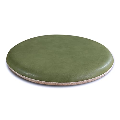 ZIBENE Sitzkissen Rund 40cm, Stuhlkissen 40x40 Memory Foam, Sitzkissen Stuhl Rund Antirutsch Stuhlauflagen EsszimmerstüHle Waschbar Leder Bezug mit ReißVerschluss HitzebestäNdig für Den Sommer Grün von ZIBENE