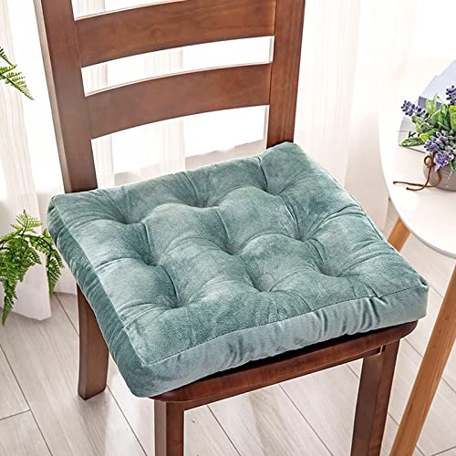 ZIBENE Sitzkissen Stuhl 2er Set, Stuhlkissen 45x45 Samt, 2 StüCk Dicke SitzerhöHung Sitz Auflage 8cm, Doppelseiten Sitzpolster Stuhl Quadratisch Waschbar, Abriebfest et Langlebig Samt Stoff Blau von ZIBENE