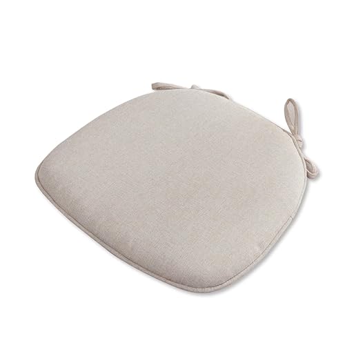 ZIBENE Stuhlkissen 40x40, Sitzkissen Waschbar mit abnehmbarem Bezug,Sitzpolster Stuhl Trapez, rutschfest mit Bändern,Halbrund Garten Draußen Decorative Stuhl Kissen Beige von ZIBENE