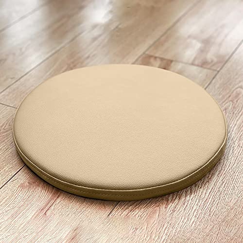 ZIBENE Stuhlkissen Rund 30cm, Sitzkissen Stuhl Rund Antirutsch, Stuhlkissen Outdoor Wasserfest Schmutzabweise Sitzpolster Gartenstuhl 30cm Durchmesser Ohne BäNder Leder Bezug Mit ReißVerschluss Beige von ZIBENE