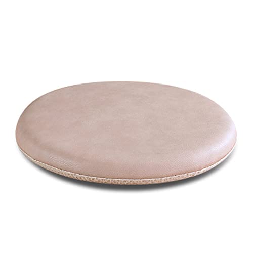 ZIBENE Stuhlkissen Rund 35cm, Sitzkissen Stuhl Dicke Polsterung, Stuhlkissen 35x35 Ohne BäNder, Wasserdicht Leder Sitzpolster Gartenstuhl Outdoor SonnenbestäNdig Keine Notwendigkeit Zu Waschen Beige von ZIBENE