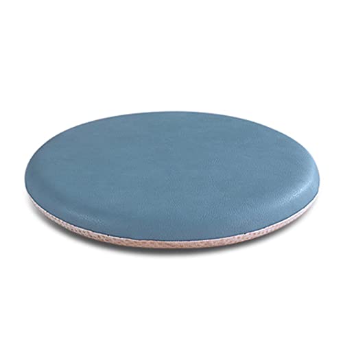 ZIBENE Stuhlkissen Rund 35cm, Sitzkissen Stuhl Dicke Polsterung, Stuhlkissen 35x35 Ohne BäNder, Wasserdicht Leder Sitzpolster Gartenstuhl Outdoor SonnenbestäNdig Keine Notwendigkeit Zu Waschen Blau von ZIBENE