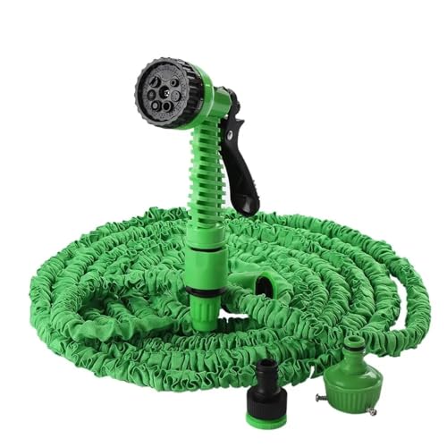 ZIBOXI 25FT-150FT Gartenschlauch Erweiterbarer magischer flexibler Wasserschlauch EU-Schlauchschläuche mit Spritzpistole for Bewässern von Autowaschspray(Color:150FT GREEN) von ZIBOXI