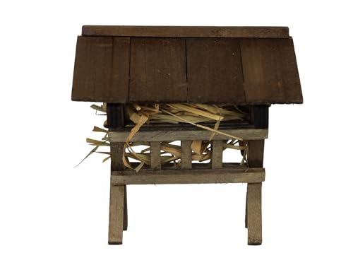 ZICOM Krippenzubehör Futterkrippe 10x10x10,5cm Holz – Authentische Miniatur-Futterkrippe für Krippen von ZICOM