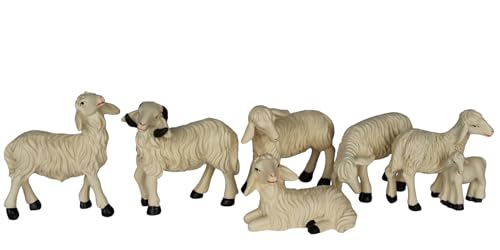 ZICOM Krippenzubehör Tiere Schafset ca. 5cm 6-TLG. Polyresin von ZICOM