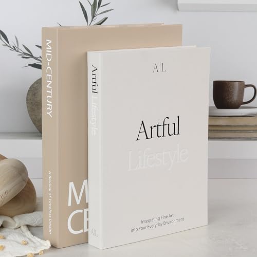 Ästhetische dekorative Bücher – Set mit 2 stilvollen Boxen verschönern Ihren Couchtisch, Bücherregal oder Kaminsims – schöne gefälschte Bücher für moderne Heimdekoration, Foto-Aufbewahrung und als von ZICOTO