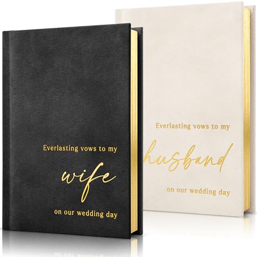 Elegante Samt-Hochzeitsgelübdebücher mit Goldfolien-Schriftzug – perfekte Größe für Sie und Ihn mit vielen Seiten zum Schreiben, was Ihnen am Herzen liegt, eine schöne Ergänzung für den Hochzeitstag von ZICOTO