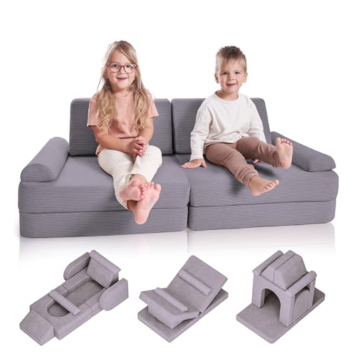 ZICOTO Modulare Kinder-Spielcouch für Spaß beim Spielen oder bequemes Relaxen – das perfekte Kleinkind-Sofa, um die Kreativität zu steigern und einfach magische Festungen und mehr in Ihrem von ZICOTO