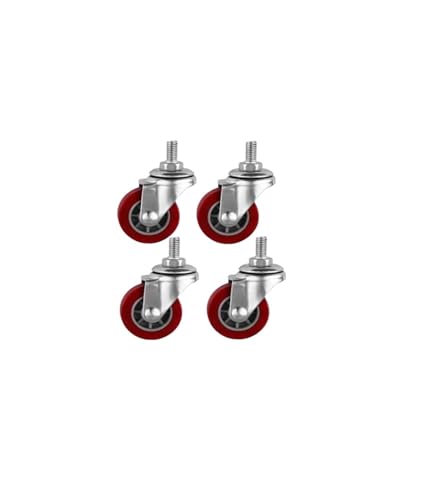 4 Sätze Rollen 1,5 Zoll M8-Schraube Universal-Radwagen Durchmesser 38 mm Kastanienbraun PU Polyurethan Möbel von ZIDBVOYOY