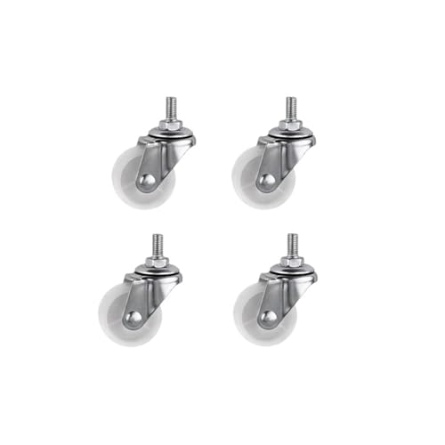 4 Stück/Los 1,5 Zoll Schraube M6/M8 Universal-Rad Werkzeugwagen Riemenscheibe Weiß PP Werkzeugwagen Lagerregal(M8) von ZIDBVOYOY