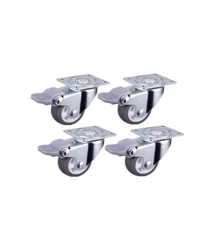 4 Teile/los 1 zoll Lenkrolle mit Bremse Durchmesser 25 * 13mm Grau Gummirolle Höhe 40 mm TPE Kleines Rad von ZIDBVOYOY