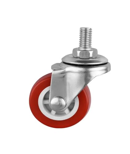 ZIDBVOYOY 4 Teile/los 1,5 Zoll rot Schraube Caster M8 Lenkrolle PVC Kunststoff Rad Glas Mechanische Unterstützung von ZIDBVOYOY