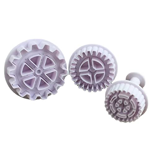 3 PCs/Set Gearradform Plunger Fondant Dekorieren Zuckerhandwerksform Cutter Kuchen Dekorieren Konditoren Kekswerkzeuge von ZIDDAR