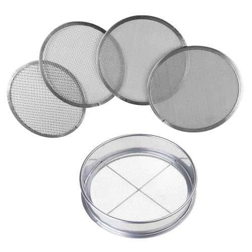 ZIDDAR Bodsifter Edelstahl Handheld Rätsel Sieb Set 8 Zoll Durchmesser Mit Einstellbaren Netzgrößen Für Die Gärtung Zu Hause von ZIDDAR