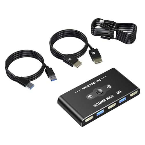 ZIDDAR Fast Speed ​​KVM Switcher 4K60Hz Für 2 Computer 1 Display Mit 4K60Hz HDTV Kompatibler Unterstützung Und USB3.0-Ports von ZIDDAR