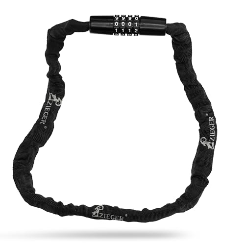 ZIEGER Fahrradschloss Chain 950 – Kettenschloss mit Zahlencode & Textilmantel von ZIEGER