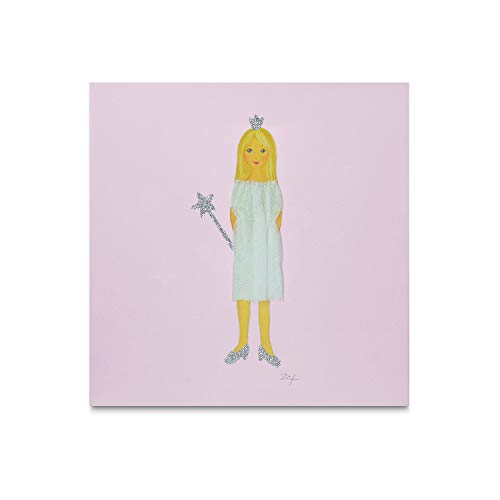 ZIEGFELD Prinzessin Lu Leinwand Kunstdruck Wanddeko für Kinderzimmer Babyzimmer Deko 30x30cm quadratisch Kinderposter Leinwanddruck Holzkeilrahmen Wanddekoration, Stoff, bunt von ZIEGFELD