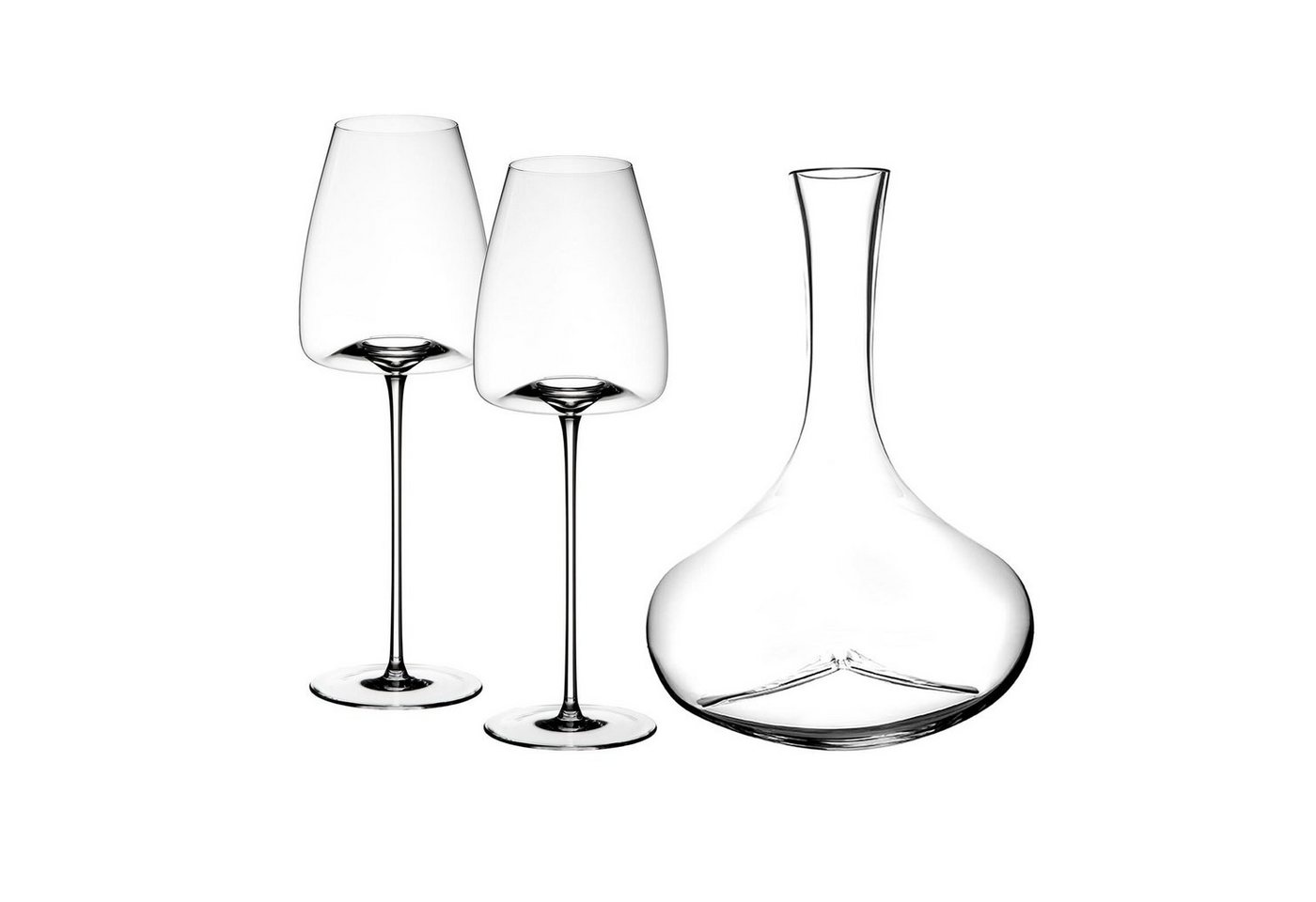 ZIEHER Glas Vision Straight + Pebble Weingläser + Dekanter, Glas von ZIEHER