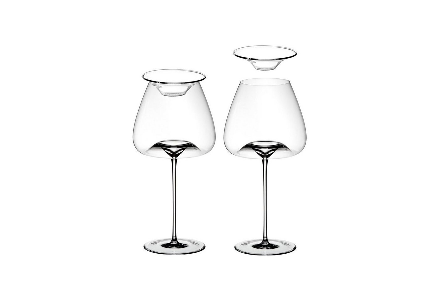 ZIEHER Rotweinglas Vision Balanced Weingläser + Deckel 850 ml 2er Set, Glas von ZIEHER