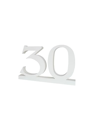 Zahl 30 Weiß Höhe 27cm aus Styropor - Kreative Tischdekoration zum Bemalen Basteln und Dekorieren von Geschenken zu Jubiläen Geburtstagen Hochzeiten und Feiern - DIY Geburtstagsdeko von ZIEMER