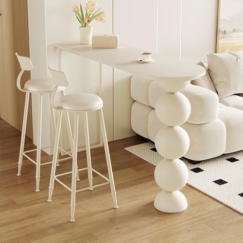Bartisch Set 3-Teilig, Stehtisch Esstisch, Bistrotisch, Industriedesign, Einfache Montage, Tisch für Küche und Stühle, Platzsparend, für Küche Esszimmer Wohnzimmer(White,100x105cm/39.4x41.3in) von ZIGTUEI