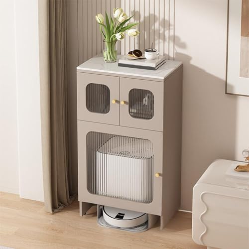 Saugroboter Ständer Staubsauger Roboter Halter, Offenes Versteck-Regal, Offenes Versteck-Regal, Eck Beistelltische, für Zuhause Büro Wohnzimmer Garage Ecke(Gray) von ZIGTUEI