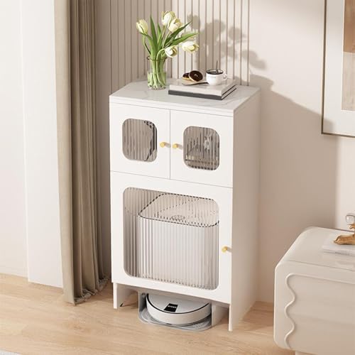 Saugroboter Ständer Staubsauger Roboter Halter, Offenes Versteck-Regal, Offenes Versteck-Regal, Eck Beistelltische, für Zuhause Büro Wohnzimmer Garage Ecke(White) von ZIGTUEI