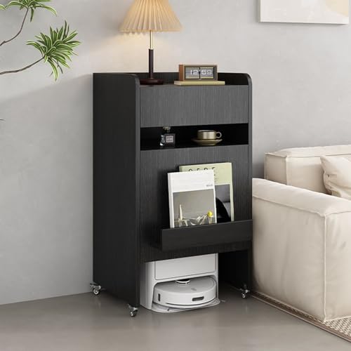 Saugroboter Ständer Staubsauger Roboter Halter, Versteckter Staubsaugerroboter Ständer, Roboter-staubsauger-ständerschrank, für Zuhause Büro Wohnzimmer Garage Ecke(Black) von ZIGTUEI