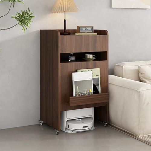 Saugroboter Ständer Staubsauger Roboter Halter, Versteckter Staubsaugerroboter Ständer, Roboter-staubsauger-ständerschrank, für Zuhause Büro Wohnzimmer Garage Ecke(Brown) von ZIGTUEI