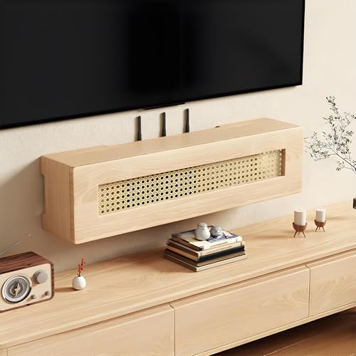 Wand-Mount-WiFi-Router-Aufbewahrungsbox, WLAN-Router-aufbewahrungsschrank, Unsichtbare Aufbewahrung, Wand Aufbewahrung für Zuhause, für Wohnzimmer, Büro, Schlafzimmer(Brown,60x20cm/23.6x7.9in) von ZIGTUEI