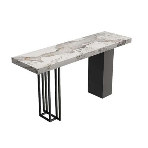ZIGTUEI Bartisch, Stehtisch, Küchentisch, Sofatisch für Kleinen Raum, Industriell, Küchentisch Im Industrie-Design, Geeignet für Esszimmer/Arbeitszimmer/Wohnzimmer(Black) von ZIGTUEI