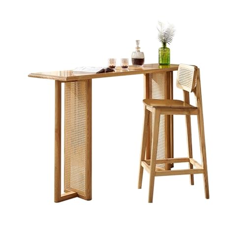 ZIGTUEI Bartisch Set 2-Teilig, Stehtisch Esstisch, Kücheninsel Mit 1 Barhockern, Einfache Montage, Industriell, Kleiner Ausstellungstisch, für Haus, Küche, Taverne(130x50x100cm/51.2x19.7x39.4in) von ZIGTUEI