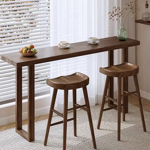 ZIGTUEI Bartisch Set 3-Teilig, Set Esstisch Mit 2 Stühlen, Küchentisch, Bistrotisch, Essgruppe Im Industriedesign, Geeignet für Esszimmer/Arbeitszimmer/Wohnzimmer(160x40x105cm/63x15.7x41.3in) von ZIGTUEI