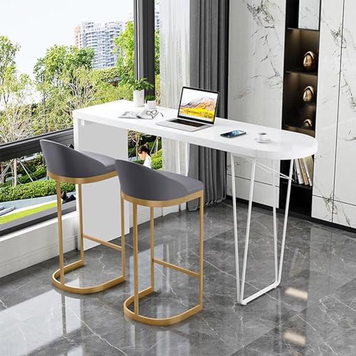 ZIGTUEI Bartisch Set 3-Teilig, Stehtisch Mit 2 Barhockern, Bistrotisch, Küchentisch Mit 2 Barhocker, Geeignet für Esszimmer/Arbeitszimmer/Wohnzimmer(160x40x105cm/63x15.7x41.3in) von ZIGTUEI