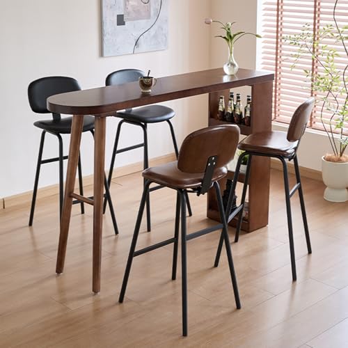 ZIGTUEI Bartisch Set 5-Teilig, Stehtisch Mit 4 Barhocker, Kleiner Ausstellungstisch, Sofatisch für Kleinen Raum, für Wohnungen, Wohnzimmer,Küche,Esszimmer(120x40x105cm/47.2x15.7x41.3in) von ZIGTUEI