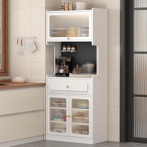 ZIGTUEI Küchenschrank Mit Arbeitsfläche, Buffetschrank Mit Schublade, Großer Stauraum, Verstellbaren Ablagen, für Mikrowelle, für Küche, Wohnzimmer, Esszimmer, Waschhaus(White,180x80cm/70.9x31.5in) von ZIGTUEI