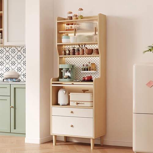 ZIGTUEI Küchenschrank Mit Arbeitsfläche, Buffetschrank Mit Schubladen, Großer Stauraum, Moderner Mehrzweckschrank, für Esszimmer, Küche, Wohnzimmer(Brown,187x50cm/73.6x19.7in) von ZIGTUEI