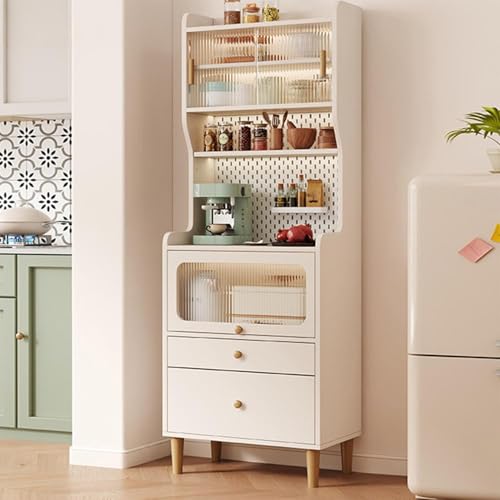 ZIGTUEI Küchenschrank Mit Arbeitsfläche, Buffetschrank Mit Schubladen, Großer Stauraum, Moderner Mehrzweckschrank, für Esszimmer, Küche, Wohnzimmer(White,187x70cm/73.6x27.6in) von ZIGTUEI