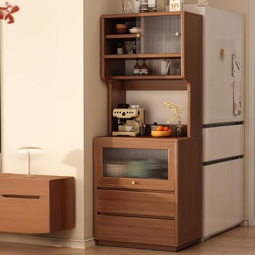 ZIGTUEI Küchenschrank mit Arbeitsfläche, Buffetschrank mit Schublade, Buffetschrank mit Klapptüren, Standregal Hochschrank, für Küche Esszimmer Wohnzimmer(Brown,60cm/23.6in) von ZIGTUEI
