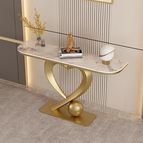 ZIGTUEI Modern Eingangstisch, Eingangsbereich Deko Tisch, Beistelltisch Schmal, Kleiner Ausstellungstisch, für Kleinen Raum, für Eingang, Flur, Wohnzimmer(Gold B,100cm/39.4in) von ZIGTUEI