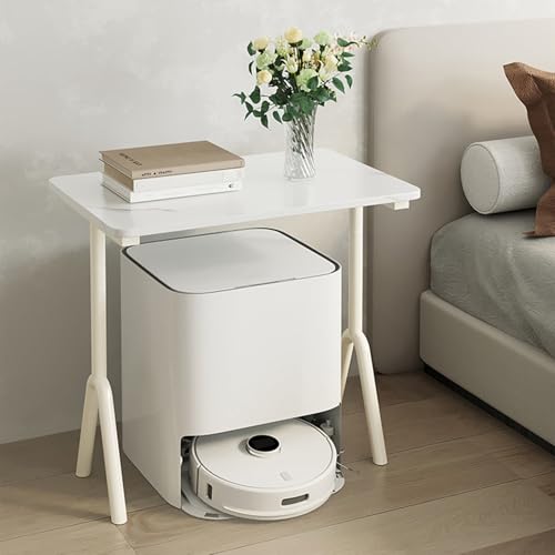 ZIGTUEI Saugroboter Ständer Staubsauger Roboter Halter, Roboter-staubsauger-ständerschrank, Offenes Versteck-Regal, für Wohnzimmer, Schlafzimmer, Badezimmer, Balkon(White,40x40cm/15.7x15.7in) von ZIGTUEI