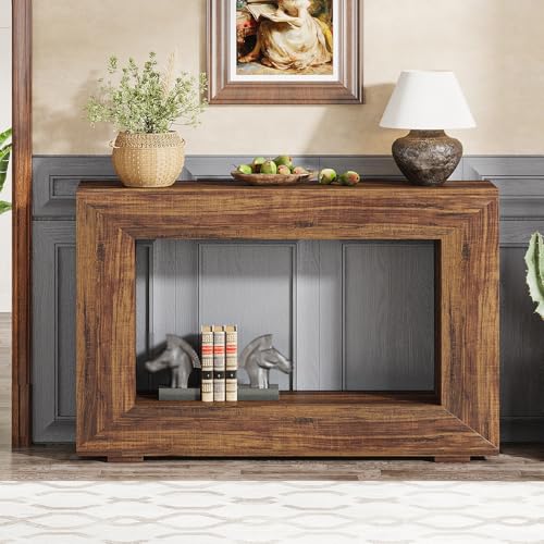 ZIGTUEI Schmal Konsolentisch, Eingangstische, Rechteckiger Mitteltisch, Einfacher Wohnzimmer-Sofatisch, für Kleinen Raum, Für Eingang, Flur, Wohnzimmer(Brown) von ZIGTUEI