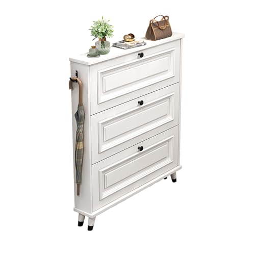 ZIGTUEI Schuhschrank Mit 3 Klappen, Schuhschrank Schmal Schuhregal, Schuhablage Verstellbar, Platzsparend Regal für Schuhe, für Flur, Wohnzimmer, Schlafzimmer(115x80x24cm/45.3x31.5x9.4in) von ZIGTUEI