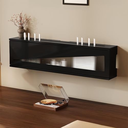 ZIGTUEI Wand-Mount-WiFi-Router-Aufbewahrungsbox, WLAN-Router-aufbewahrungsschrank, Unsichtbare Aufbewahrung, WLAN Regal, für Schlafzimmer Und Wohnzimmer(Black,80x21cm/31.5x8.3in) von ZIGTUEI