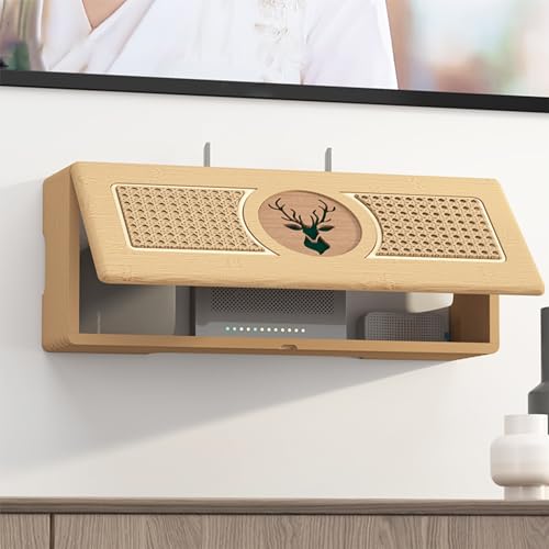 ZIGTUEI Wand-Mount-WiFi-Router-Aufbewahrungsbox, WLAN-Router-aufbewahrungsschrank, Unsichtbare Aufbewahrung, WLAN Regal, für Wohnzimmer, Büro, Schlafzimmer(70x20x14cm/27.6x7.9x5.5in) von ZIGTUEI