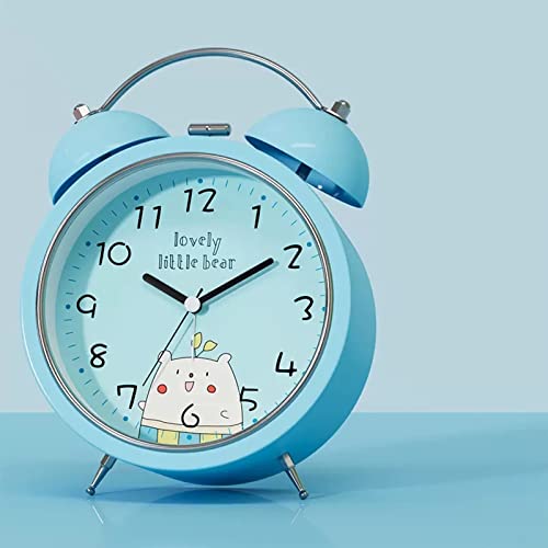 Analoger Wecker Analoge Tischuhr – dekorative Uhr – leicht ablesbare leise Kaminuhr – leise Tischuhr for Wohnzimmer, Schlafzimmer, Nachttisch, Schreibtisch, Geschenkuhr Retro-Alarm(Blue,4.33in) von ZIGUIhsou-11